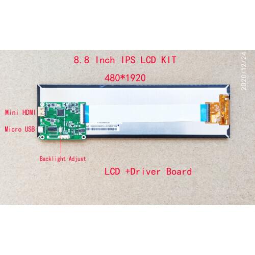 8.8 Inch Strip HSD088IPW1 LCD Ultrathin Driver Board Support Adjust Backlight Function Seccond Display