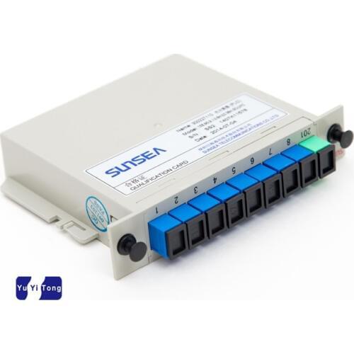 Fiber Branching Device 1x8 Box Cassette Card Inserting PLC splitter Module SC Connector Fiber Optical PLC Fiber Tool