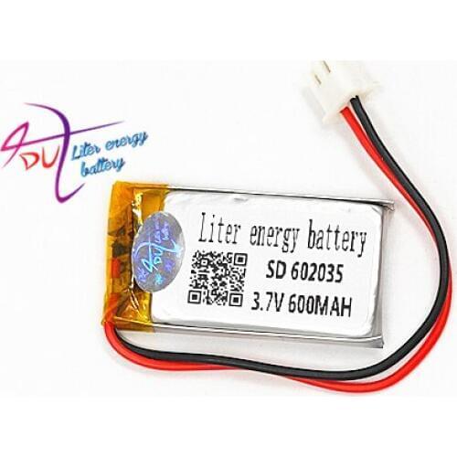 XH2.54 600mAh 602035 3.7V lithium polymer battery stereo speakers massage beauty instrument