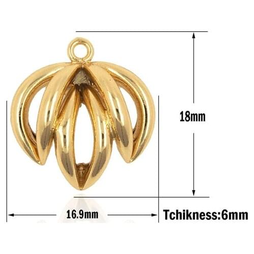Golden Banana Necklace Fluffy Flower Pendant Hollow Flower Strap DIY Jewelry Making Accessories 18x16.9x6mm