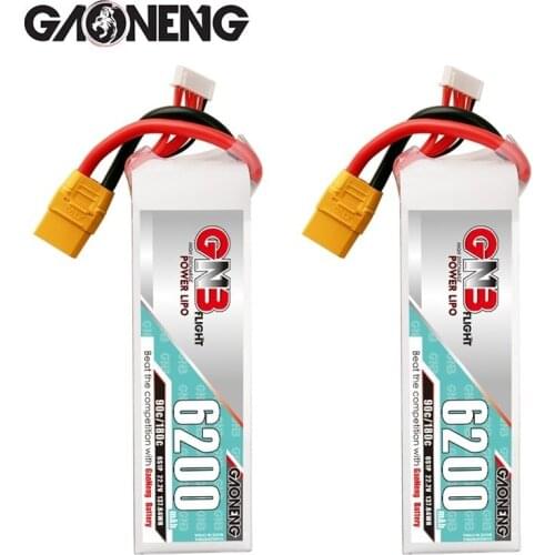 1/2pcs GNB 6200mAh 22.2V 6S 90C/180C Lipo Battery with T/XT60/XT90 plug For RC Helicopter Quadcopter FPV Racing Drone Parts