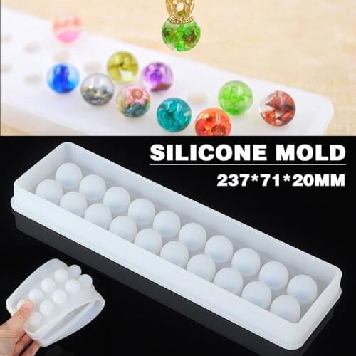 1pc 20 Holes White Silicone Beads Pendant Mold Decoration For DIY Necklace Bracelet Jewelry Making Craft 24*7.2*2cm
