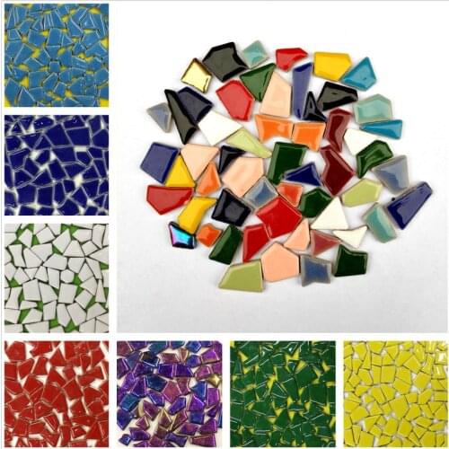 100g Irregular Mosaic Making Creative Ceramic Mosaic Tiles DIY Hobby Wall Crafts Handmade Decorative Materials Mosaic Pieces