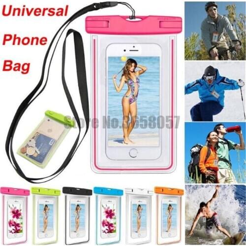 100pcs Dry Bag Waterproof case bag PVC Protective universal Phone Bag Pouch For Diving Swimming For smart phone up to 6.5inch