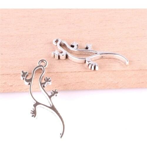 20pcs 23495 Lizard Gecko Charms Antique Silver Pendant Handmade Hanging Crafts Finding