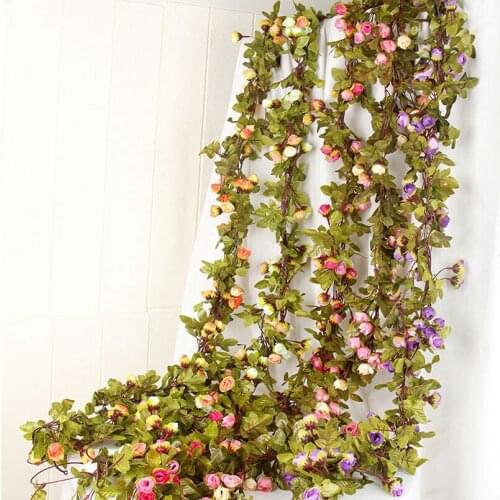 42 Heads Artificial Flower Vine Ivy Leaf Garland Rattan String Flowers Wedding Arch Decoration Home Garden Party Decor
