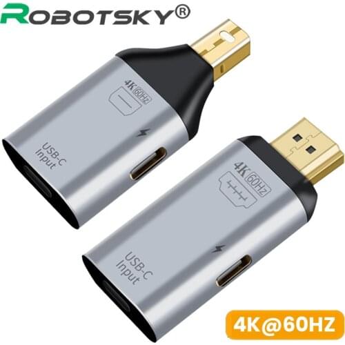 4K USB C to DP/HDMI-compatible/Mini DP Cable Type C to HDMI Thunderbolt 3 Adapter for MacBook Pro Samsung S20 4K UHD USB-C