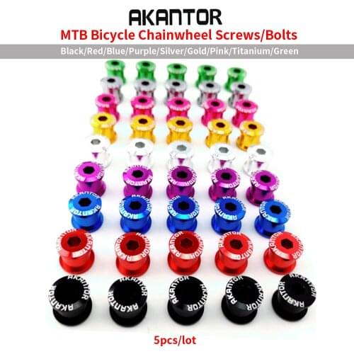 5Pcs Ultralight Mountain Bicyle Chainwheel Screws Road Bike Chainring Wheel Bolts Colorful Disc Screws Cycling Parst