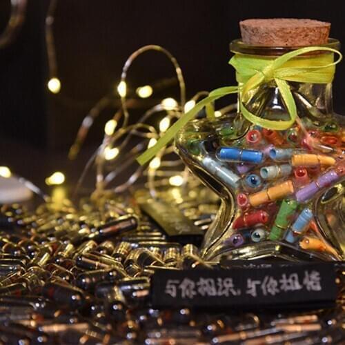 50/100 Pcs Message in Bottle DIY Love Letter Capsule Letter Love Pill Clear Color Mini Wish Bottle Valentines Day Holiday Gift