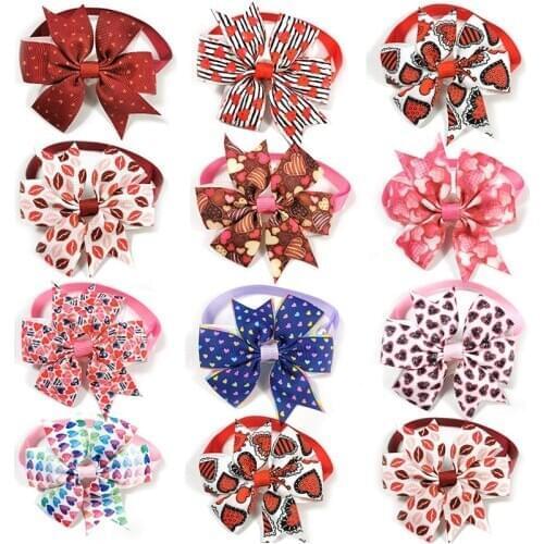 50/100pcs Valentines Day Dog Grooming Pet Product Pet Bow Ties Neckties Adjustable Collar for Small Middle Dog Ties Dog Bows