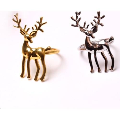 6pcs Christmas series sika deer napkin ring napkin buckle fashion restaurant hotel deer napkin ring cloth buckle