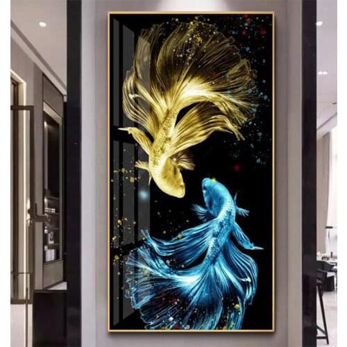 5d Diamond Painting Full square luxury carp fantasy art fish animals Diamond Embroidery sale Home Decoration DIY mosaic