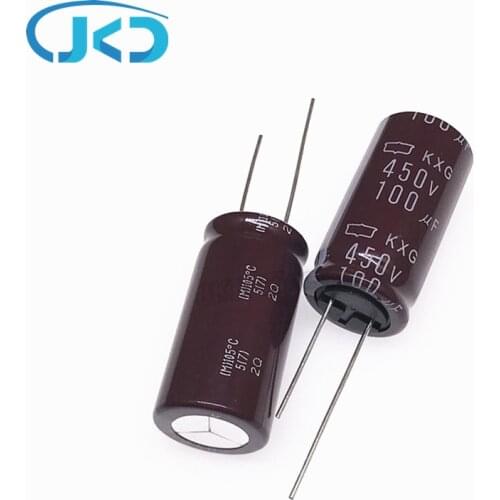 10pcs/Lot 100UF 450V Japan NCC KXG Series 18*35mm Low ESR Long Life 450V100UF Aluminum Electrolytic Capacitor NIPPON CHEMI-CON