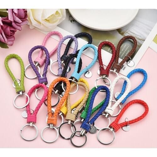 1 Pc Car Keyrings Colorful Woven Hand Rope Diy Anti-lost Creative Cute Useful Key-holder Moto Interior Accessories