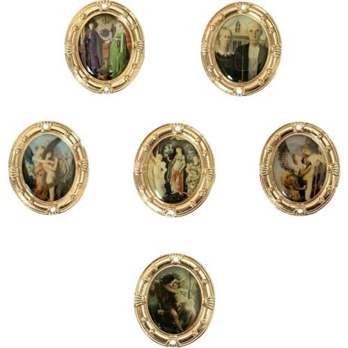 Couple Art Brooches Pins Collar For Women Fashion Jewelry Accessories Antique Oval Mini Photo Frame Jewelry Fashion Gifts 2020