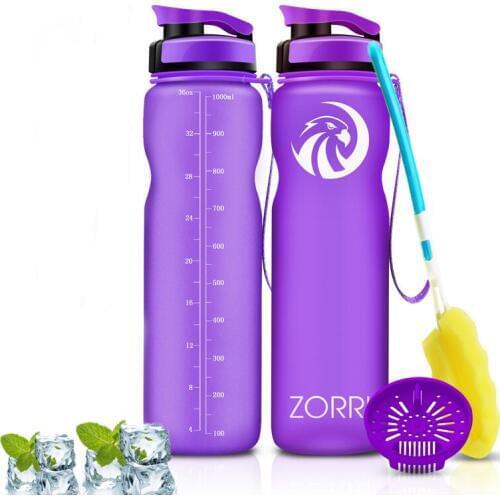 ZORRI Gym Bottle Protein Shaker Sports Waterbottle Outdoor Bicycle Cross-country Tour Adult/Kids Water Bottle botellas para agua