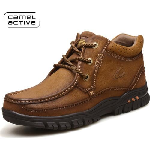Camel Active New British Retro Add Wool Men Boots Genuine Leather Motorcycle Boots 2018 Snow Boots Fashion Zapatillas Hombre