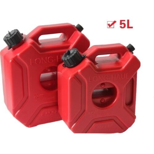 Black / Red 5L Explosion-proof Antistatic Spare Plastic Barrels Fuel Tank Car Motorcycle Fuel Spare Plastic Petrol Tanks Can