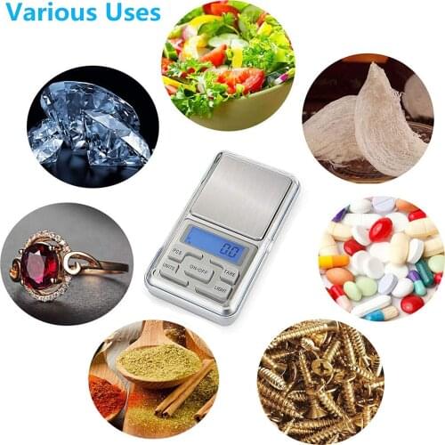 Mini Digital Scale 100/200/300/500g 0.01/0.1g High Accuracy Backlight Electric Pocket For Jewelry Gram Weight For Kitchen