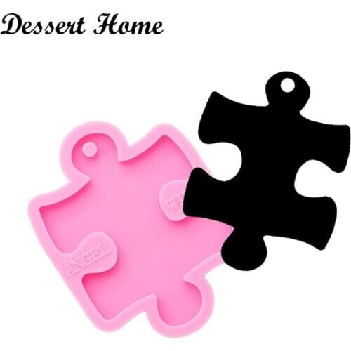 DY0135 Epoxy resin molds puzzle shape Keychain Pendant Silicone Mold Resin Jewelry