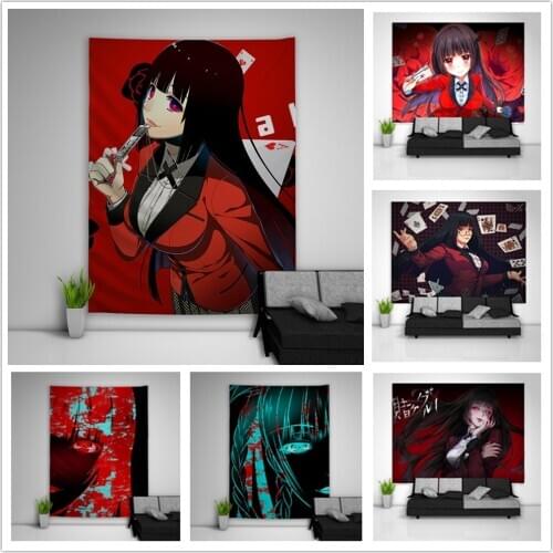 Kakegurui Jabami Yumeko Tapestry Art Wall Hanging Sofa Table Bed Cover Home Decor Dorm Gift