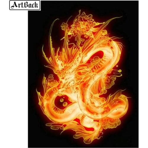 Full square / round drill 5d diy diamond painting cross stitch fire dragon picture diamond embroidery rhinestone decoration