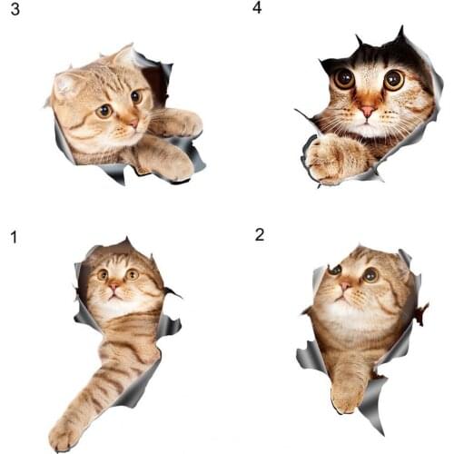 Creative 3D Effect Car Sticker Waterproof Non-fade PET Material Cute Cat Sticker for Car автомобильные товары наклейки на авто