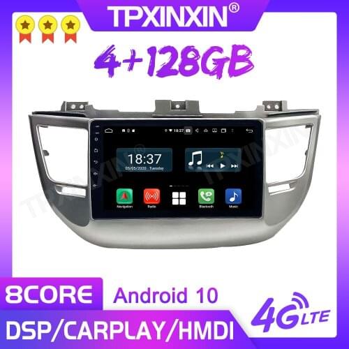 For Hyundai IX35 2014-2019 RHD 4+128G Android Multimedia Car Radio GPS Navigation Stereo Head unit Tape Recorder Vertical Screen
