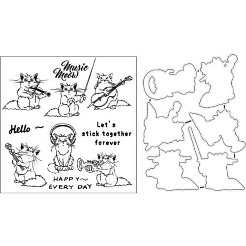 Cute Animals Metal Cutting Dies Clear Stamp Set For DIY Scrapbooking Photo Album Decorative Embossing Stencils New Dies For 2020