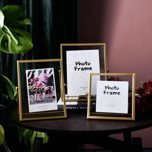 Nordic Minimalist Metal Photo Frame Golden European Style Creative Table Wrought Iron Frame Stand Decoration Gift