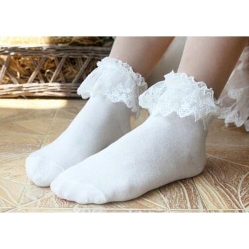 New Vintage Lace Ruffle Frilly Ankle Socks Fashion Ladies Princess Girl Black/White Hot Item White Hottest