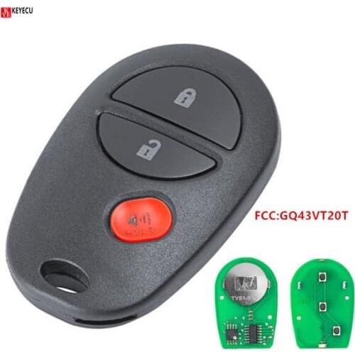 KEYECU New Remote Key Fob 3 Button for Toyota Sienna 2004 2005 2006 2007 2008 2009 2010 2011 2012 2013 2014 2015 2016 GQ43VT20T