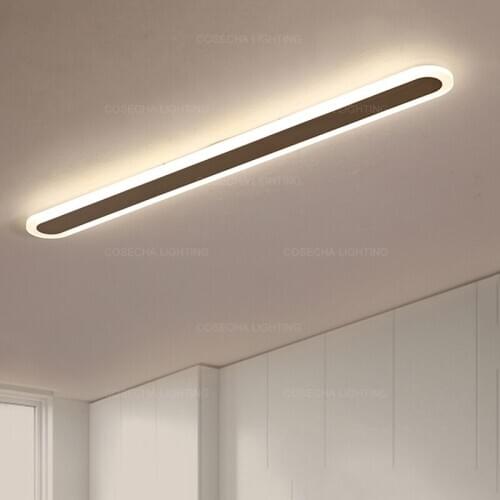 Modern white ceiling lights long LED dimmable ceiling lamp for office balcony bathroom ultra thin acrylic iron flush mount light