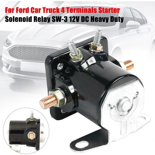SW-3 Heavy Duty Car Truck Starter Solenoid Relay 4 Terminal for Ford 12V Replace Starter Electromagnetic Relay Car Accessories
