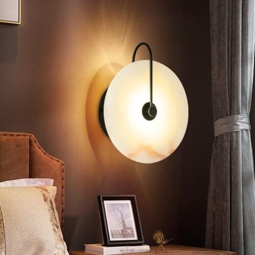 Creative Natural Marble LED Wall Lamp 16/25CM Round Unique Night Light Exquisite Corridor Aisle Lights for Simple Decor Lighting