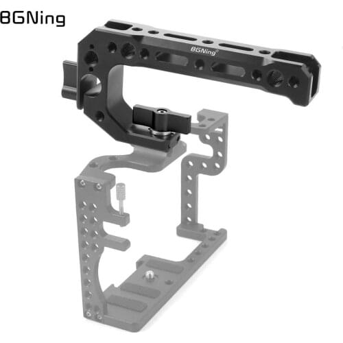 CNC Universal Camera Cage Handle Grip Top Handgrip w/ 15mm Rod Clamp Cold Shoe 3/8"inch Screws Photo Studio SLR Dslr Accessories