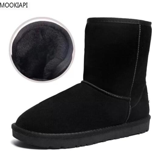 In 2019, Chinas highest quality mens snow boots, real cowhide, classic mens shoes, four colors, free delivery