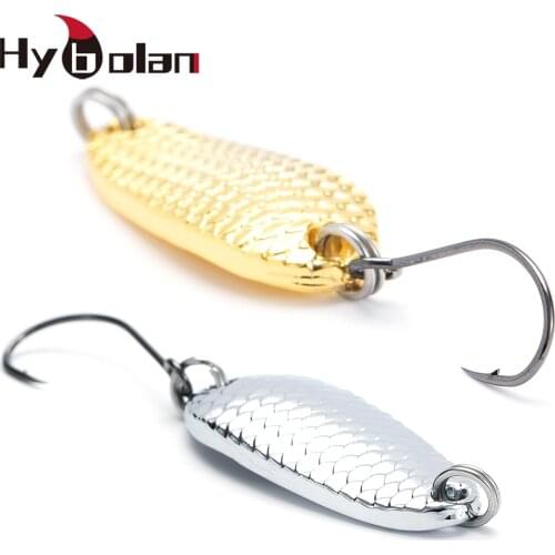 HYBOLAN Vibration Spoon Spinner Bait Hard Wobbler Metal Mini VIB Fishing Lure 2.5g 3.5g 5g Single hook For trout Carp Tackle