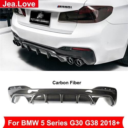 FD Style Real Carbon Fiber Rear Bumper Lip Diffuser Protector For BMW 5 Series G30 G38 530i Sport Car 2018+ Modification
