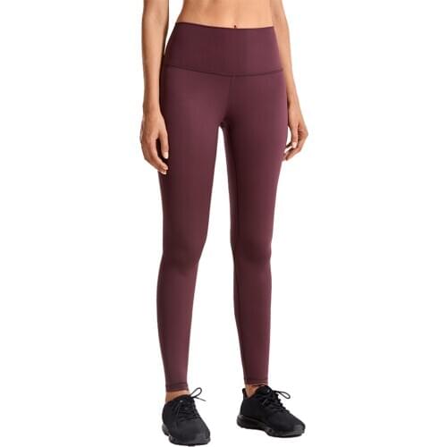 Womens Matte High Waisted Workout Leggings Full Length Yoga Pants-28 inches