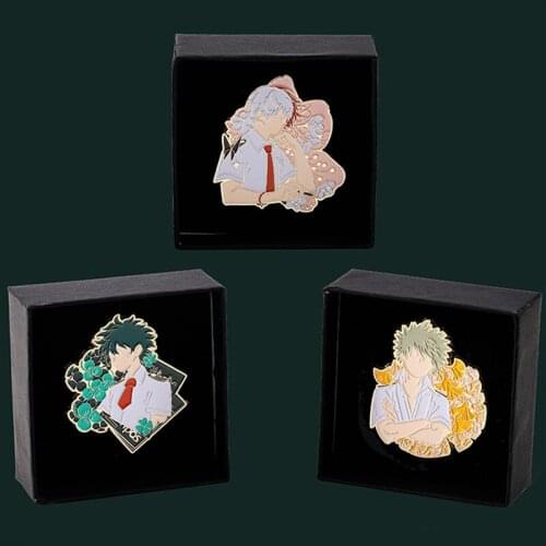 1pc Anime My Hero Academia Figure Collection Cartoons Backpacks Bags Badge Pins Brooch Cosplay Collection Jewelry Gift with Box