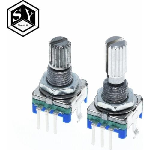1PCS Great IT Original,Rotary encoder,code switch/EC11/ digital potentiometer with switch 5Pin handle length 20mm 15MM