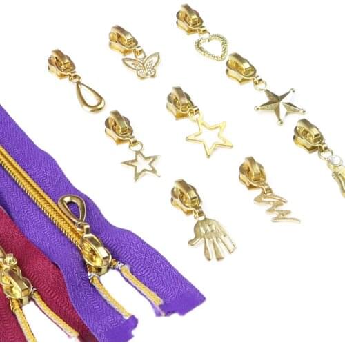 10 Pcs Zinc Alloy Plating 5# Zipper Head for Cloth Coat Auto Lock Metal Close-ended Zipper Sliders DIY Cloth Sewing Accessories
