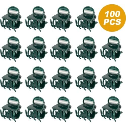100pcs Garden Plant Clips Plastic Support Orchid Stem Clip for Vine Vegetables Flower Tied Bundle Branch Clamping Garden Tool