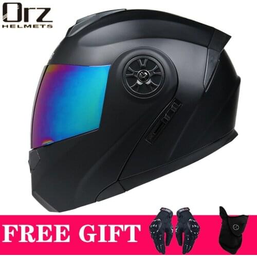 2 Gifts Motocross Helmets Modular Dual Lens Motorcycle Helmet Full Face Helm Safe Flip Up Cascos Moto