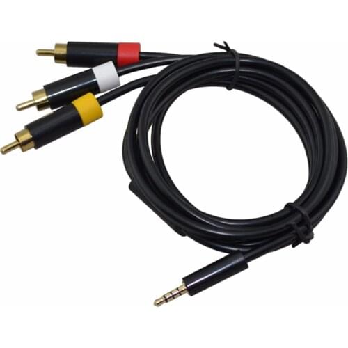 200pcs 1.8m 6FT AV Cable Audio Video Cable For Microsoft Xbox 360E 360 E Console 3.5mm AV Cord