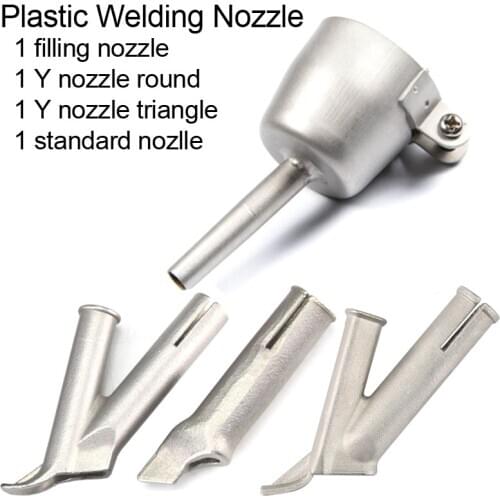 4pc Round Triangle Y Shape Nozzle for Welding Plastic Hot Air Gun Kit For Speed Welding Nozzle Tip Welding Leister Vinyl Welder