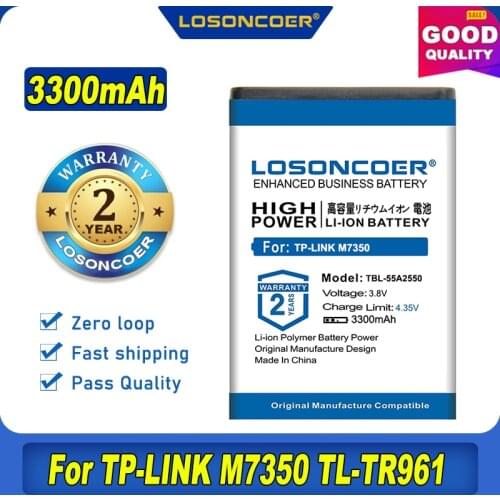 2950mAh Battery For TP-LINK M7350 TBL-55A2550 TL-TR961 2500L TBL-68A2000 TBL55A2000 TL-MR11U TL-MR3040 M7310