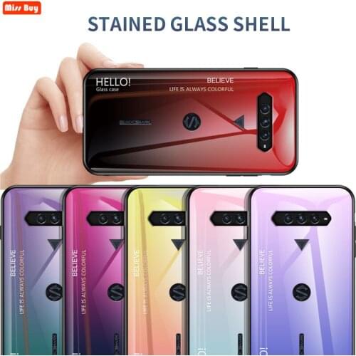 For Xiaomi Black Shark 2 Pro Case Luxury Gradient Tempered Glass Funda For Xiaomi BlackShark 2 3 4 Pro Soft Bumper Cover Shell