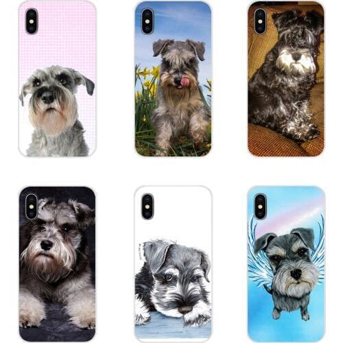 Accessories Phone Case For Samsung A10 A30 A40 A50 A60 A70 Galaxy S2 Note 2 3 Grand Core Prime Miniature Schnauzer Puppy dog Art